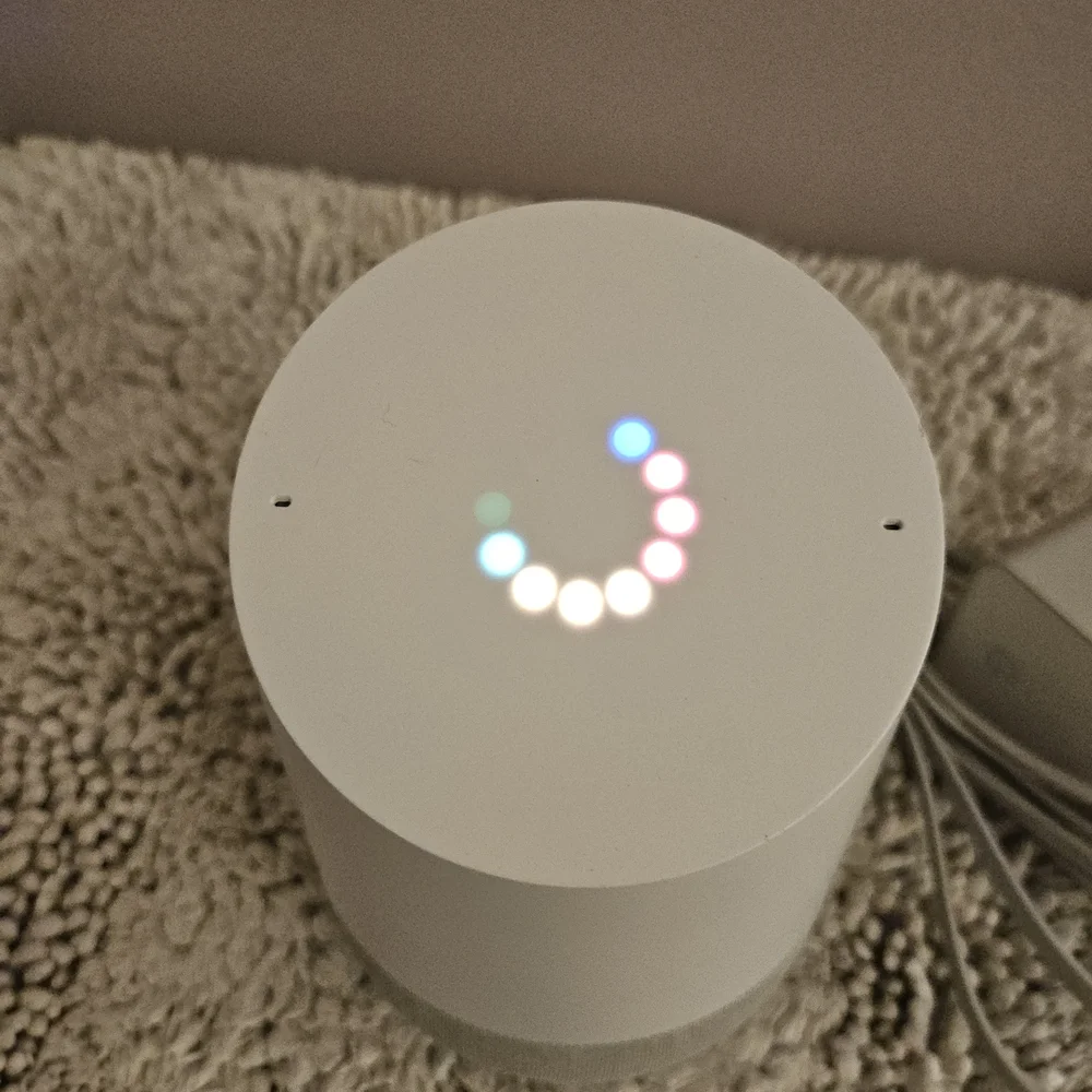 Google Home Smart Speaker (White/Grey) – Great Condition